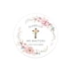 thumbnail image 1 of Etiquetas adhesivas para bautizo y bautismo, calcomanías personalizadas con nombre, fecha, texto, primera comunión, marco Floral, fiesta, 1 of 4