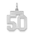 thumbnail image 1 of Sterling Silver Rhodium-plated Small Satin Number 50 Charm, 1 of 2