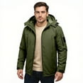 thumbnail image 2 of CharmCyan Men Winter Warm Hooded Jacket with Fleece Lining Windproof Outdoor Coat for Cold Weather Casual Wear Ski Hiking Army Green L, 2 of 2