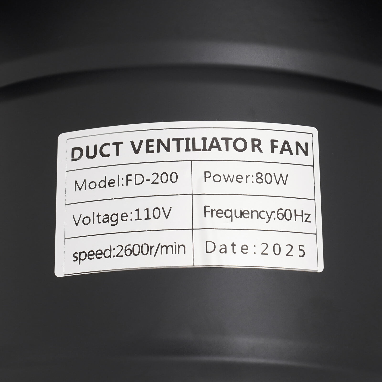 DUYIWAA 8 Inch Exhaust Fan Air Vent Fan Wall Mount Ventilation Fan For Kitchen Bathroom 80W 110V 2600r/min