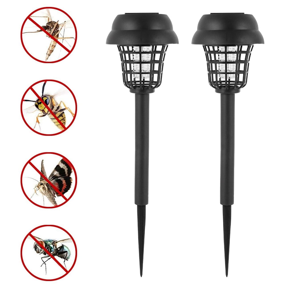 HOTBEST 2 PCS Solar Garden Light Outdoors Powered Energy LED Light Pest