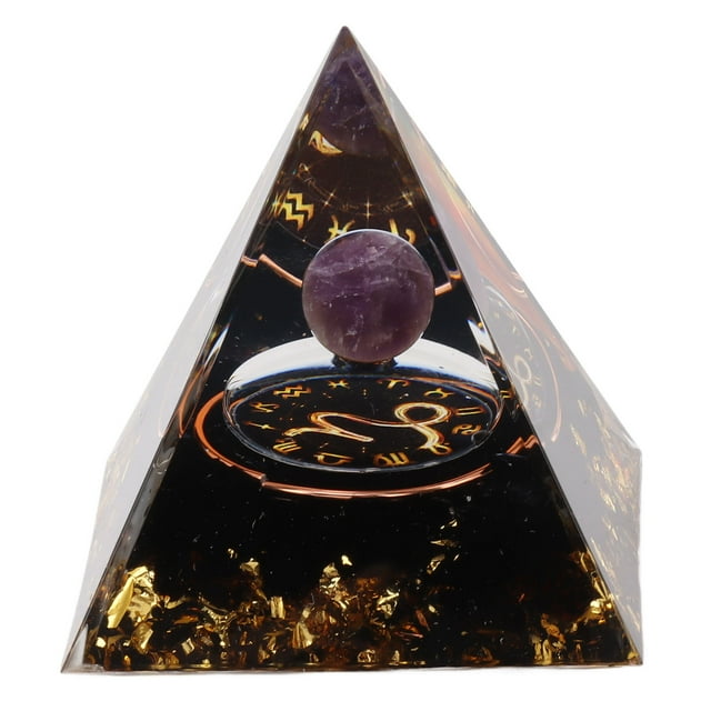 Pirámide de energía del zodíaco Capricornio de cristal curativo de 5 cm para meditación y generación de energía positiva
