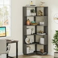 thumbnail image 2 of Tribesigns 6-Tier Corner Bookshelf, 65 in. Wood Bookcase with Anti-drop Panel, Corner Storage Organizer Display Shelf for Home Office, 2 of 9