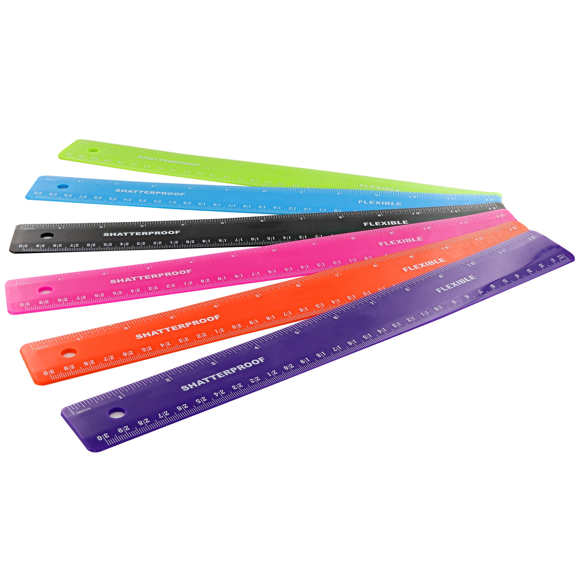 3 X CLEAR PLASTIC RULERS 30cm 12"inch FLEXIBLE SHATTER RESISTANT LIGHTWEIGHT 
