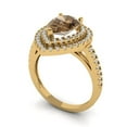 thumbnail image 2 of 2.48 ctw with Simulated Diamond Halo Accents Anniversary Ring for Women | Pear Cut Simulated Champagne Diamond | Hyperallergenic Solid 18K Yellow Gold, 2 of 5