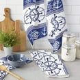 thumbnail image 2 of Rudder Anchor Blue Stripes Microfiber Kitchen Hand Towel Dish Cloth Tableware Household Cleaning Towel Utensils for Kitchen, 2 of 7