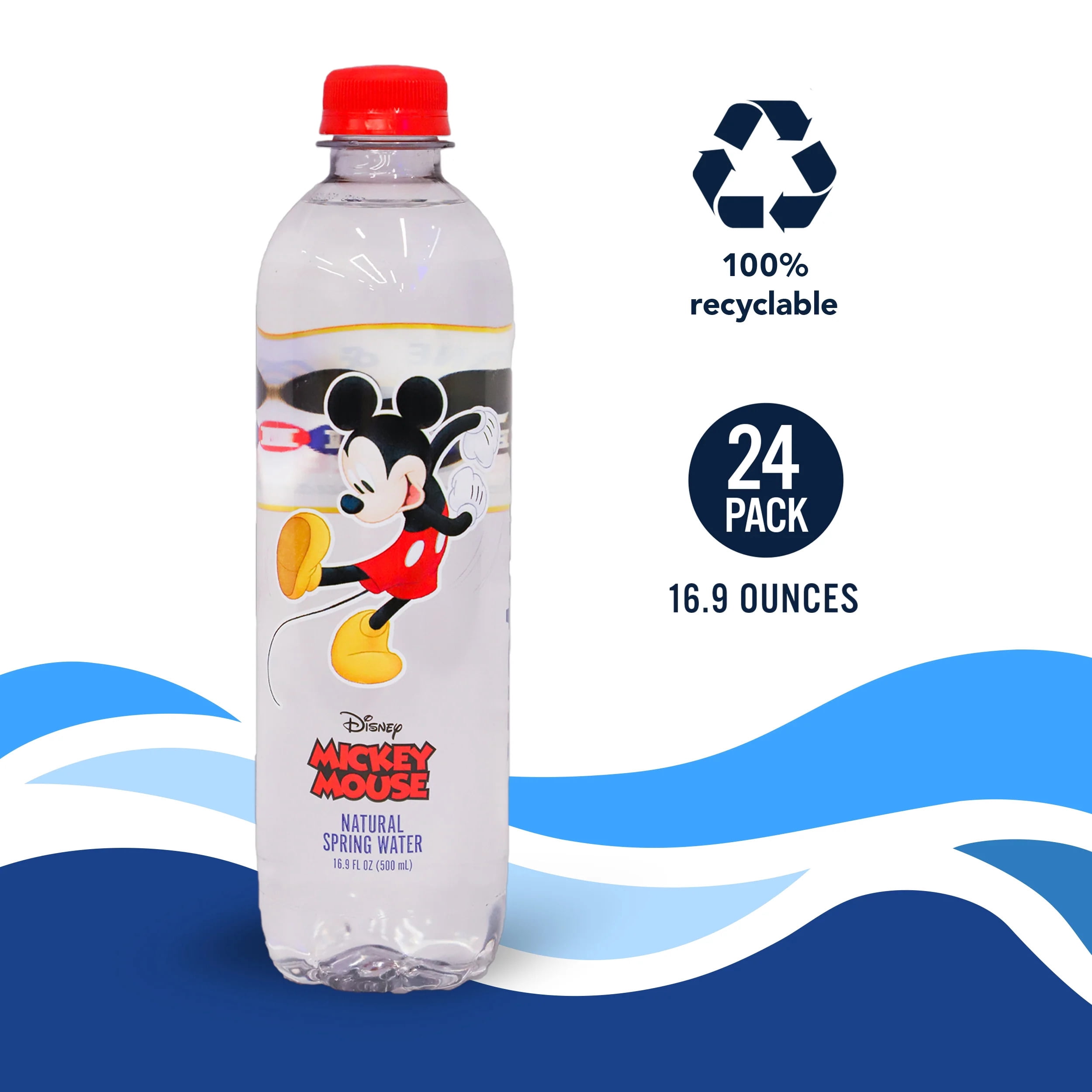 Disney Water Disney Mickey Mouse Water Bottle, Bottled Water, 24 x 16.9 oz