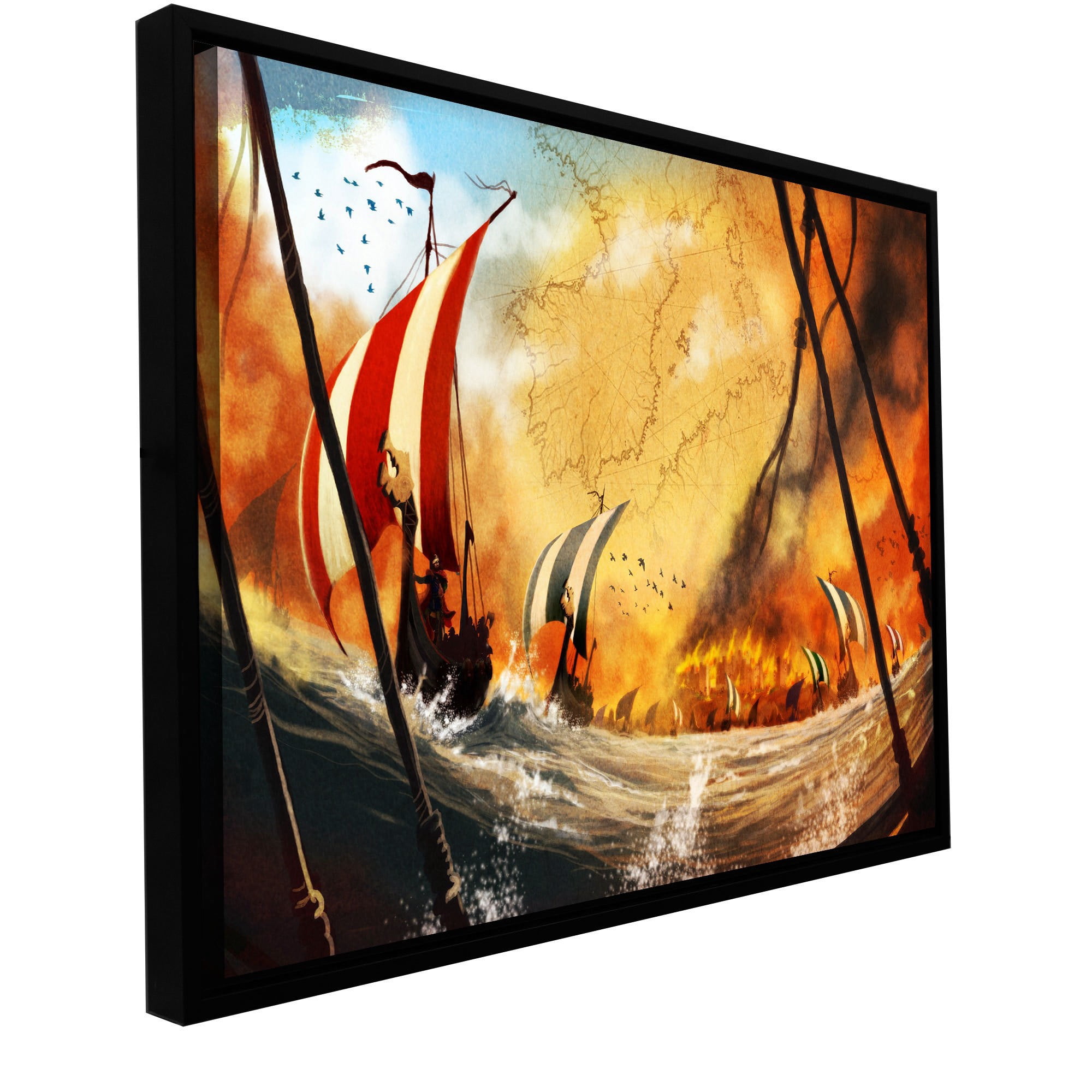 Luis Peres "Old Times 2" Floater-Framed Gallery-Wrapped Canvas