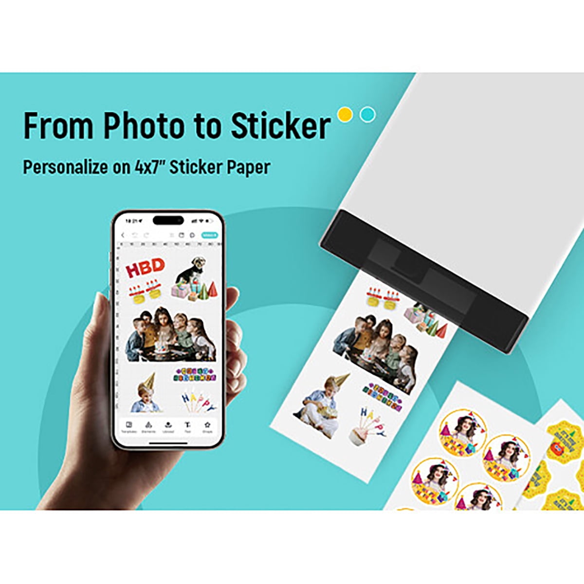 Liene Photo Sticker Cutter Paper 4"X7" W/Ink Cartridge-72 Sheets