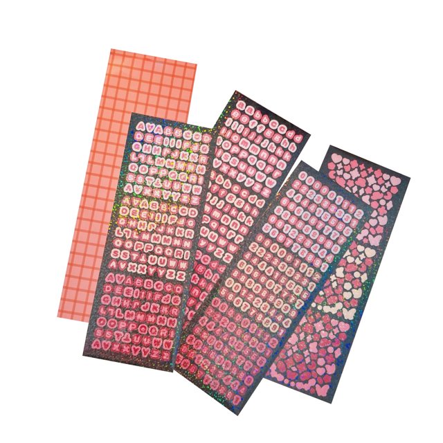 Scrapbook Sticker, 4 Sheets Laser Kpop Photocard Sticker for Card Making Decoration