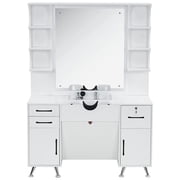 Barberpub Wall Mount Barber Station with Mirror, Shampoo Bowl, Beauty Spa Salon Equipment 3141