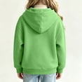 thumbnail image 5 of NEBWOAK Girls Fleece Hoodie, Green Pullover Sweatshirt Long Sleeve Varsity Print,Size 10-11T, 5 of 6
