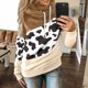 thumbnail image 3 of Sudadera con capucha y estampado de vaca para mujer, sudadera con capucha y cordón de manga larga Fridja  fksj3603, 3 of 5