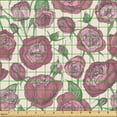 thumbnail image 2 of Ambesonne Pink Floral Fabric by the Yard Upholstery, Detailed Austin Flowers, 3 Yards, Dried Rose Ivory Green, 2 of 5