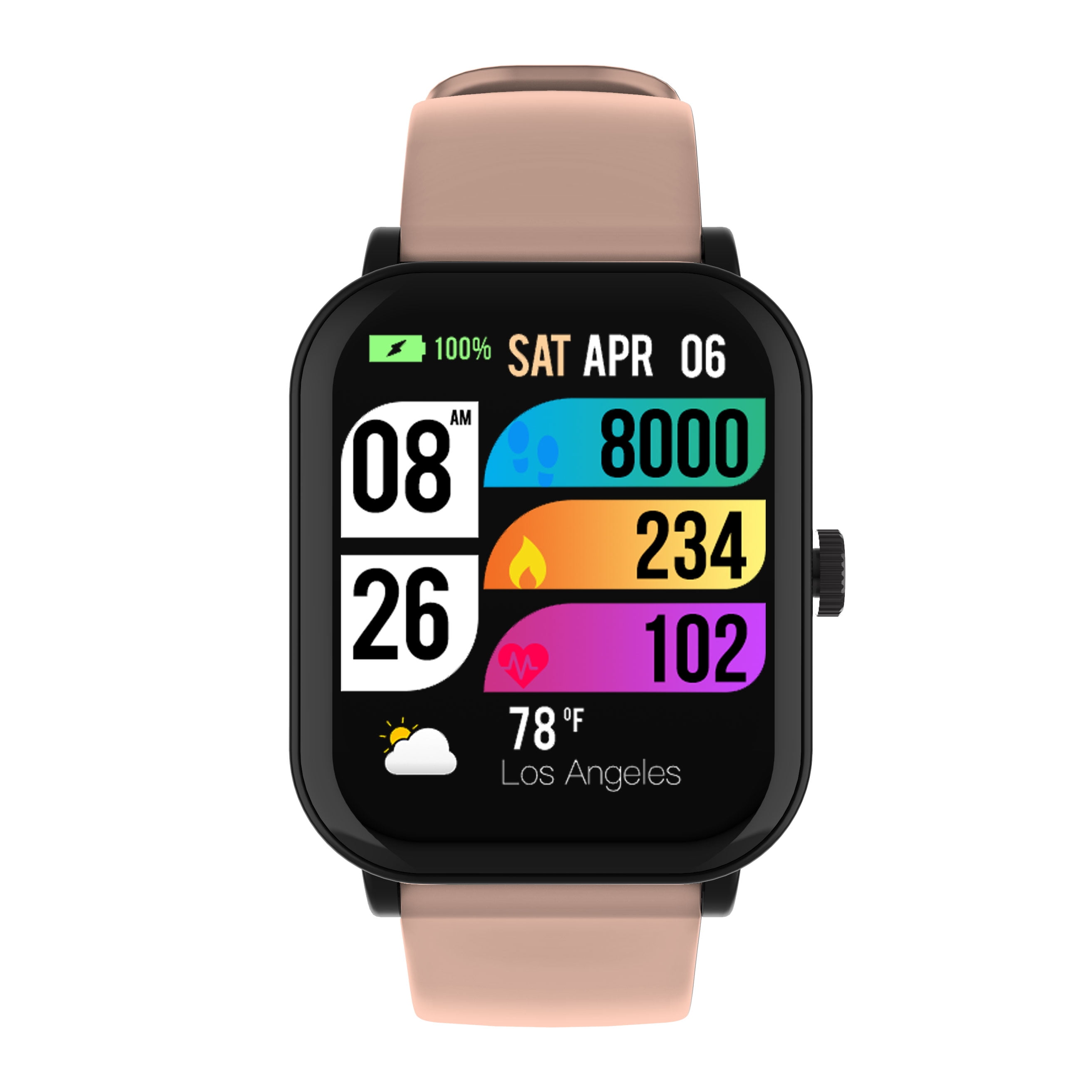 3Plus Vibe Unisex Fitness Health Smartwatch Active Exercise Sensor for Adults Seniors GPS TFT Touchscreen Black Walmart
