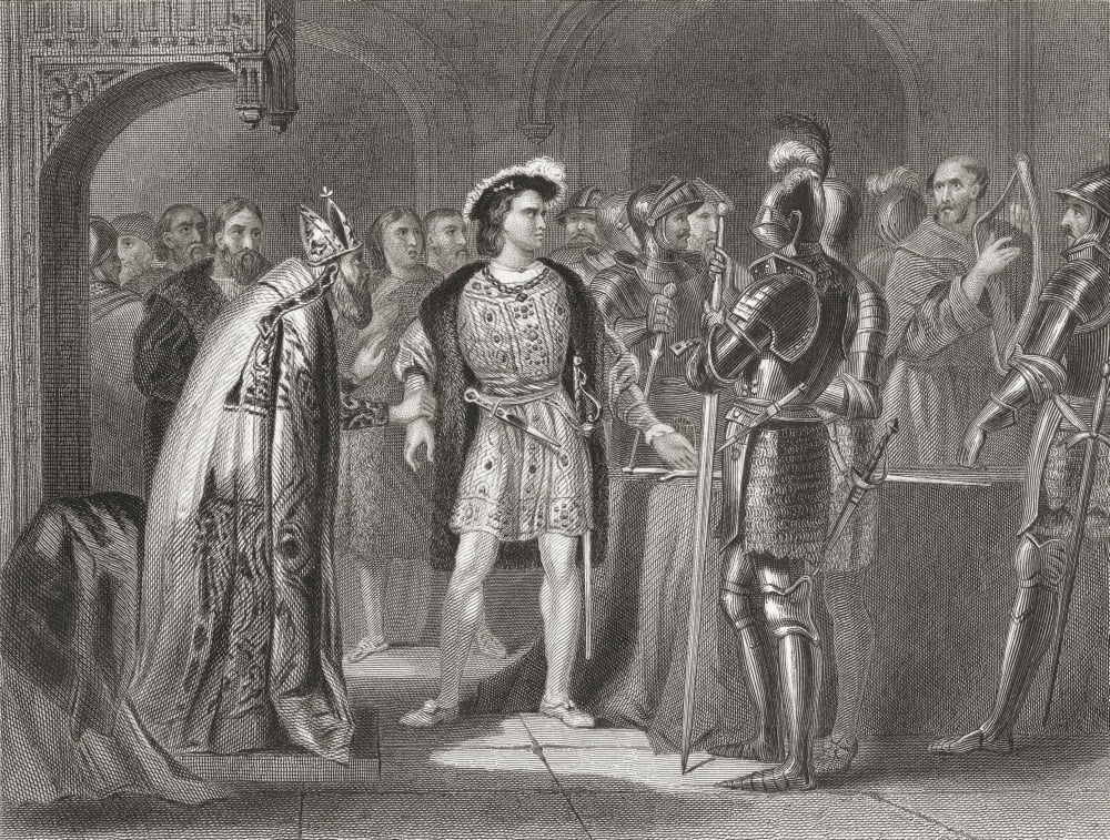 Lord Thomas Fitzgerald Renouncing His Allegiance To Henry Viii In 1534 Thomas Fitzgerald 10Th Earl Of Kildare 1513 To 1537 Drawn By H Warren From History Of Ireland Published C1854 Canvas Art - Ken We