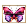 thumbnail image 1 of Designart Portrait de papillon rose vif ART MURAL À CADRE FLOTTÉ, 1 of 4
