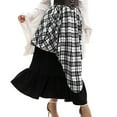 thumbnail image 6 of Byworldtasic Womens Skirts Goth Asymmetrical Midi Skirt Women Punk Plaid Y2k Fairy 90s Flowy Plaid Skirts for Women High Waist Long Skirt, 6 of 7