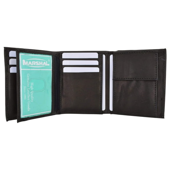 Kids Genuine Leather Trifold Flap ID Credit Card Holder Coin Pocket Small Wallet MK200 (C)