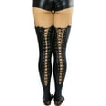 thumbnail image 3 of ToBeInStyle Women's Lace Up Wet Look Thigh High - Black - One Size, 3 of 7