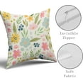 thumbnail image 4 of Spring Floral Pillow Covers 20x20 Set of 2 Cute Watercolor Yellow Pink Blue Flower Leaf Print Decorative Throw Pillows Spring Rustic Farmhouse Cushion Case Decor for Couch Sofa Bed, 4 of 6