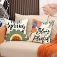 thumbnail image 5 of Spring Throw Pillow Cover Flower Garden - 18 x 18 Blossom Plant Pillow Cushion Case - 4 Pack Linen Square Colourful Pillow Cushion Cover, Great for Couch, Chair, Yard, Living Room，Home Decor, 5 of 6