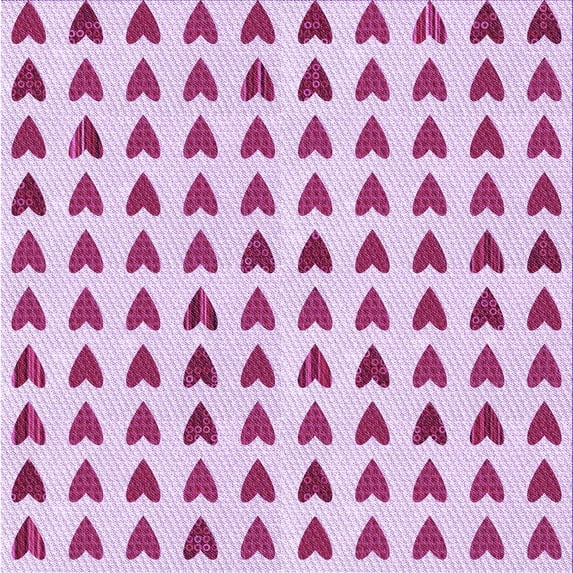 Ahgly Company Indoor Square Patterned Neon Pink Area Rugs, 4' Square