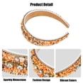 thumbnail image 4 of Unique Bargains Bling Rhinestone Headband Orange Crushed Turquoise Rhinestone Wide Edge Hairband for Women 4.72"x1.65", 4 of 7