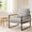 Gray, variant on StoneCreek Accent Chair, Modern Armchair with Metal Frame, Leather Single Sofa Chair with Thick Padded Backrest, Upholstered Lounge Chair for Living Room, Bedroom, Pale Cream White