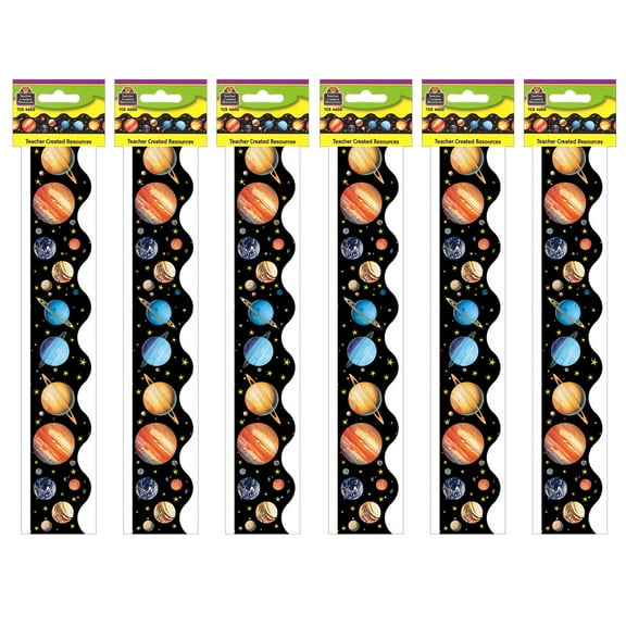 Teacher Created Resources Scalloped Solar System Border Trim, 35 Feet Per Pack, 6 Packs