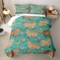 thumbnail image 2 of Erosebridal Capybara Animal Girls Twin Quilt Set, Cartoon Flower Twin Coverlet Set, 2-Piece, 2 of 7