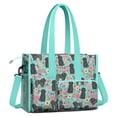 thumbnail image 2 of Teacher Tote Bag,Bichon Dog Blue Florals Teacher Utility Tote Bag,Large Work Tote Bags for Women with Multiple Pockets,Top Zipper Closure,13.8x10.6x6.7 Inch, 2 of 5