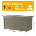 thumbnail image 4 of 260 Gallon Rattan Deck Box, Lockable Waterproof Storage Box for Poolside, Patio, Garden, Home and Balcony - Brown, 4 of 9
