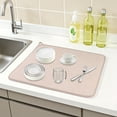 thumbnail image 2 of Unique Bargains Absorbent Microfiber Kitchen Mat Stone Drying Mat Coffee 19.7*15.0 in, 2 of 6