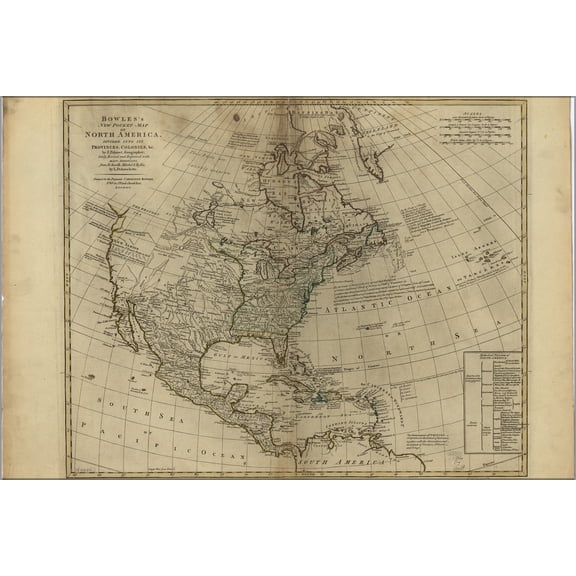 24"x36" Gallery Poster, map of colonies pre united states of america 1766