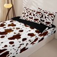 thumbnail image 2 of Manfei Rustic Cow Print Zipper Twin Comforter Sets with Fitted Sheet and 2 Pillowcases,Rustic Farm Animal Zipper Bedding Set,Chocolate Brown,Reversible, 2 of 7
