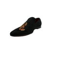 thumbnail image 4 of Men's La Milano Black Scorpio Velour Embroidered Loafers Dress Shoes 7051, 4 of 7