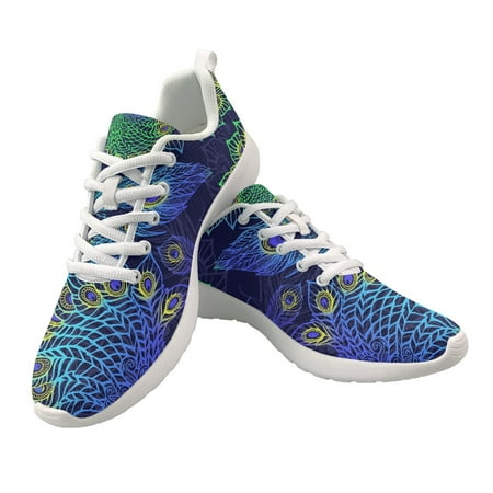 

Men Women Running Shoes Sneaker Peacock Feather Pattern Trekking Training Jogging Footwear Athletic Air Cuhsion Mesh Breathable