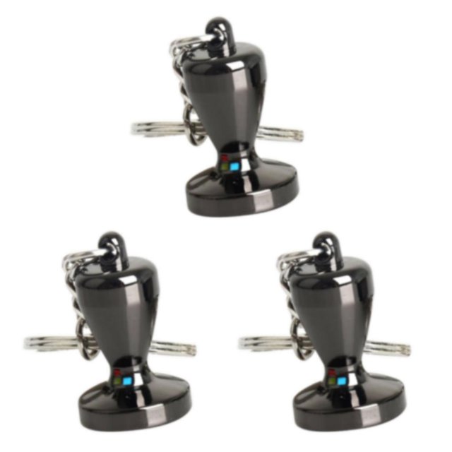 kurtrusly Keyring Key Chain Ring Coffee Accessories Stylish and Compact Tamper L 2x2x2cm 3Set
