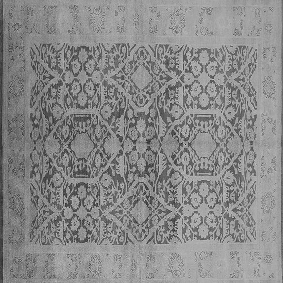 Ahgly Company Indoor Square Oriental Gray Traditional Area Rugs, 8' Square
