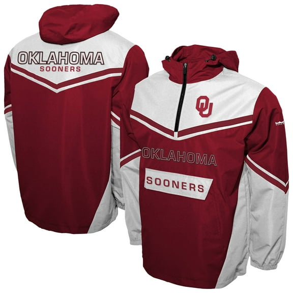 Men's Franchise Club Crimson Oklahoma Sooners Action Anorak Half-Zip Jacket