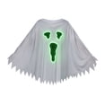 thumbnail image 2 of siminsem Ghost Poncho Cape Halloween Adult, Screaming Face Print Pullover Jagged Hem Easy Wear Outfit for Party Dress Up, Blackish Green,One Size, 2 of 3
