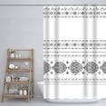 thumbnail image 5 of Extra Long 72"x84" Grey Boho Shower Curtain Set with Plastic Hooks Machine Washable Waterproof Polyester Fabric Bathroom Curtain Paisley Pattern Bath Curtain for Bathroom Decor, 5 of 6