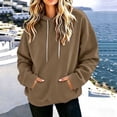 thumbnail image 6 of AKOEE Womens Oversized Hoodie with Pockets Plain Hooded Sweatshirts Casual Drawstring Long Sleeve Pullovers (XL, Brown), 6 of 7