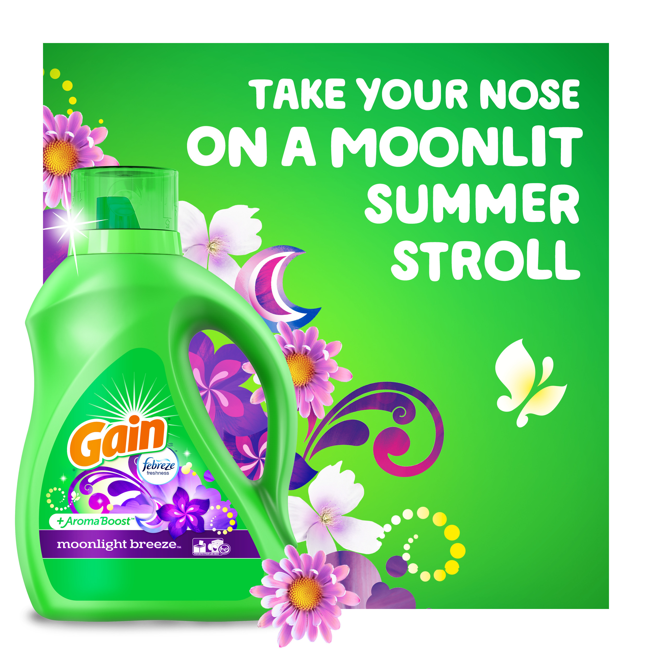 Gain + Aroma Boost Liquid Laundry Detergent, Moonlight Breeze Scent, 107 Loads, 154 fl oz, HE Compatible - image 2 of 8