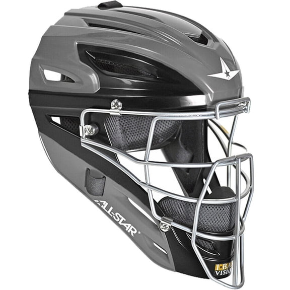 All Star Youth Two-Tone S7 Mvp Catchers Helmet Grey/Black