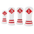 thumbnail image 2 of LOVIVER 4Pcs Golf Cover Golf Club Headcover Embroidered PU Leather Waterproof Sleeves White Red Number, 2 of 8
