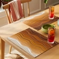 thumbnail image 4 of Orange Ocean Waves Placemats Set of 6 Coastal Country Abstract Ombre Stripes Place Mats Indoor Wipeable Table Mats Washable Dining Table Placemats for Kitchen Holiday Party Home Decor 13x19 Inch, 4 of 9