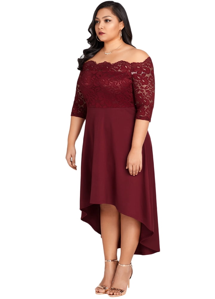 off the shoulder cocktail dress plus size