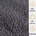 thumbnail image 5 of Washable Dog mat faux rabbit fur Dog&Cat Crate Beds,Ultra Soft Kennel Bed Anti-Slip Pet Sleeping pad for Large, Jumbo, Medium, Small Dogs Breeds,30" x 19", Dark Grey, 5 of 7